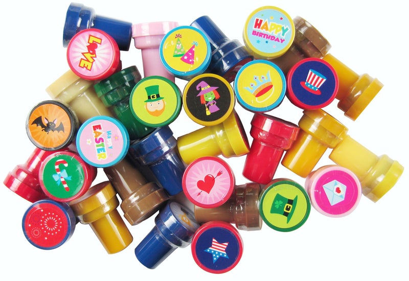 TINYMILLS 60 Pcs Holidays and Occasions Assorted Stampers for Kids 60 Different Stamper Designs Scrapbooking Craft Stampers Teacher Stampers - Image 4